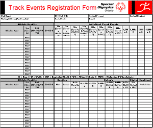 Track Field Registration Form | Resource Library
